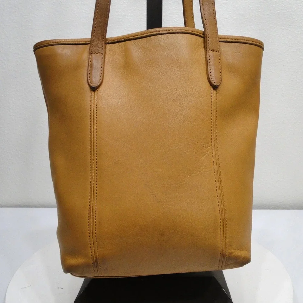 Vintage Coach Tan Leather Tote Bag 9077 Made in USA Shoulder Bag Handbag